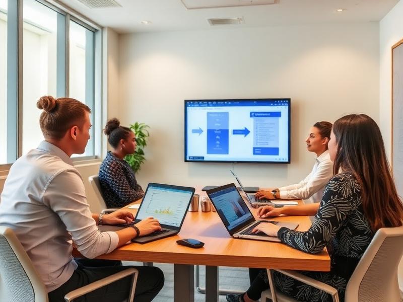 Training session with staff in a Caribbean office