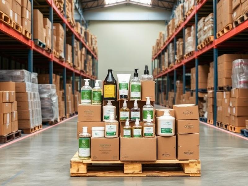 Wholesale pallet of natural beauty products in cartons